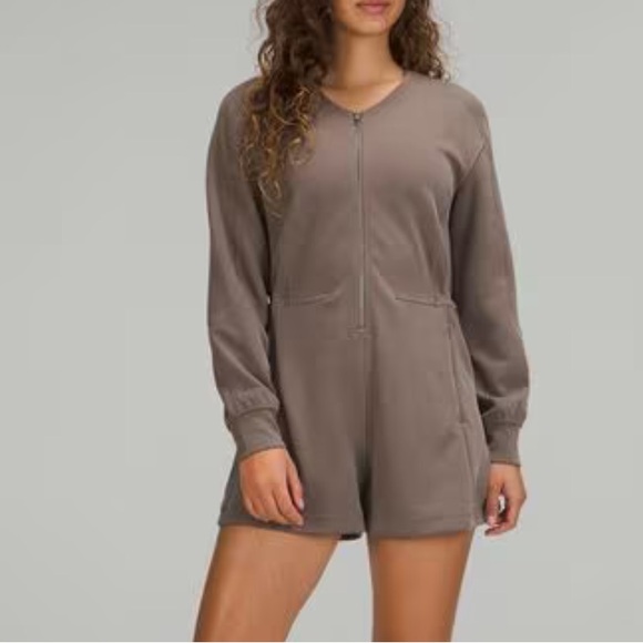 lululemon athletica Pants - 53. NWT Lululemon Ribbed Softstreme Long-Sleeve Romper Nomad Size 0 RARE
